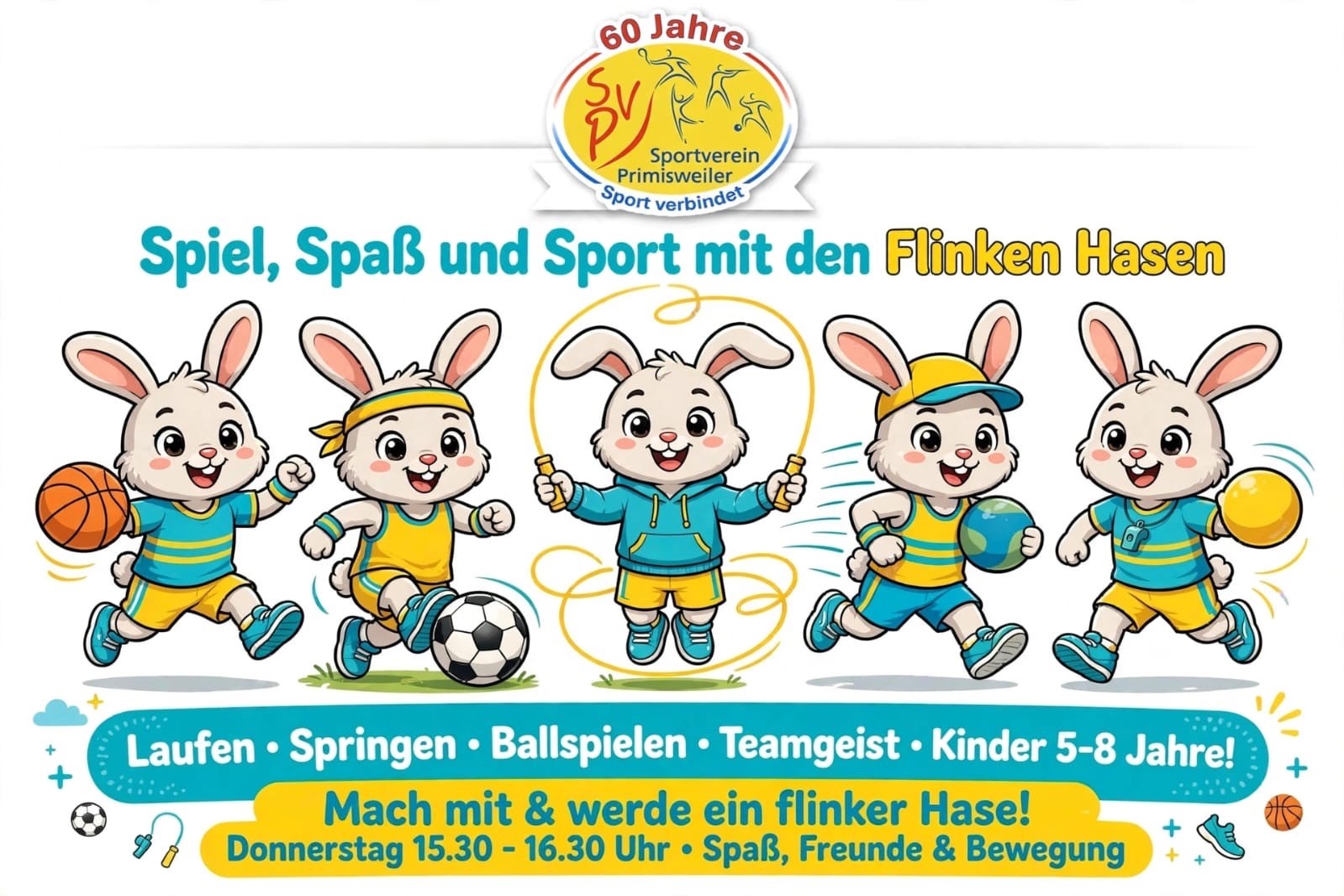 Neues Sportangebot für 5-8 Jährige: Die flinken Hasen